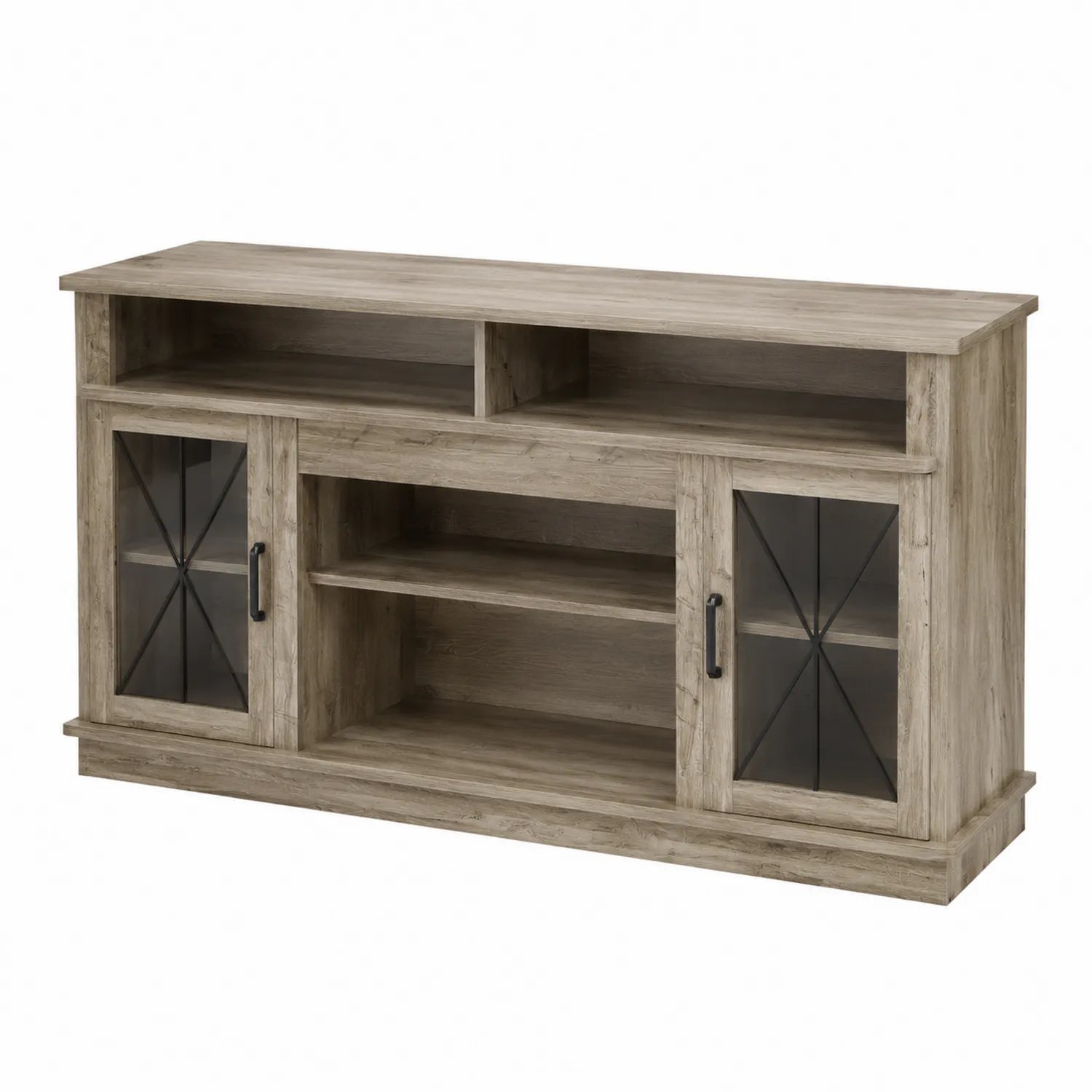 Mueble para TV de Madera con Puertas de Vidrio Templado