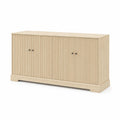 Aparador de Madera MDF con Chapa de Roble, 150x40x80 cm Color Natural