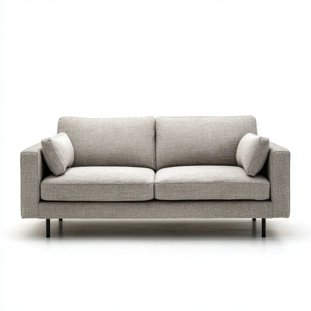 Modern Design Sofa Set Fabric Upholstery 180x90x75 cm - Light Gray