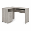 Escritorio de Esquina en Forma de L de Madera MDF 130x120x76 cm Gris