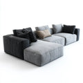 Sectional Sofa Set Fabric Upholstered 300x150x85 cm - Dark Grey/Light Grey - Modern Design