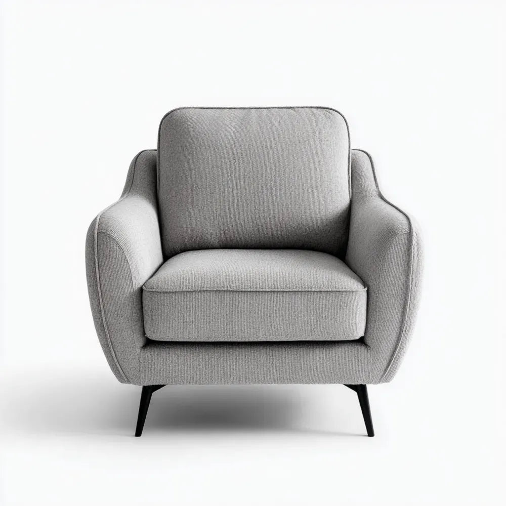 Armchair Fabric Upholstery 85x90x100 cm - Light Gray - Contemporary Design