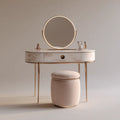 Vanity Table Set 120x50x140 cm - Marble Finish with LED Mirror - Modern Luxury Design