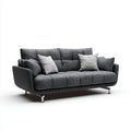 Modern Sofa Set Fabric Upholstery 200x90x85 cm – Dark Grey