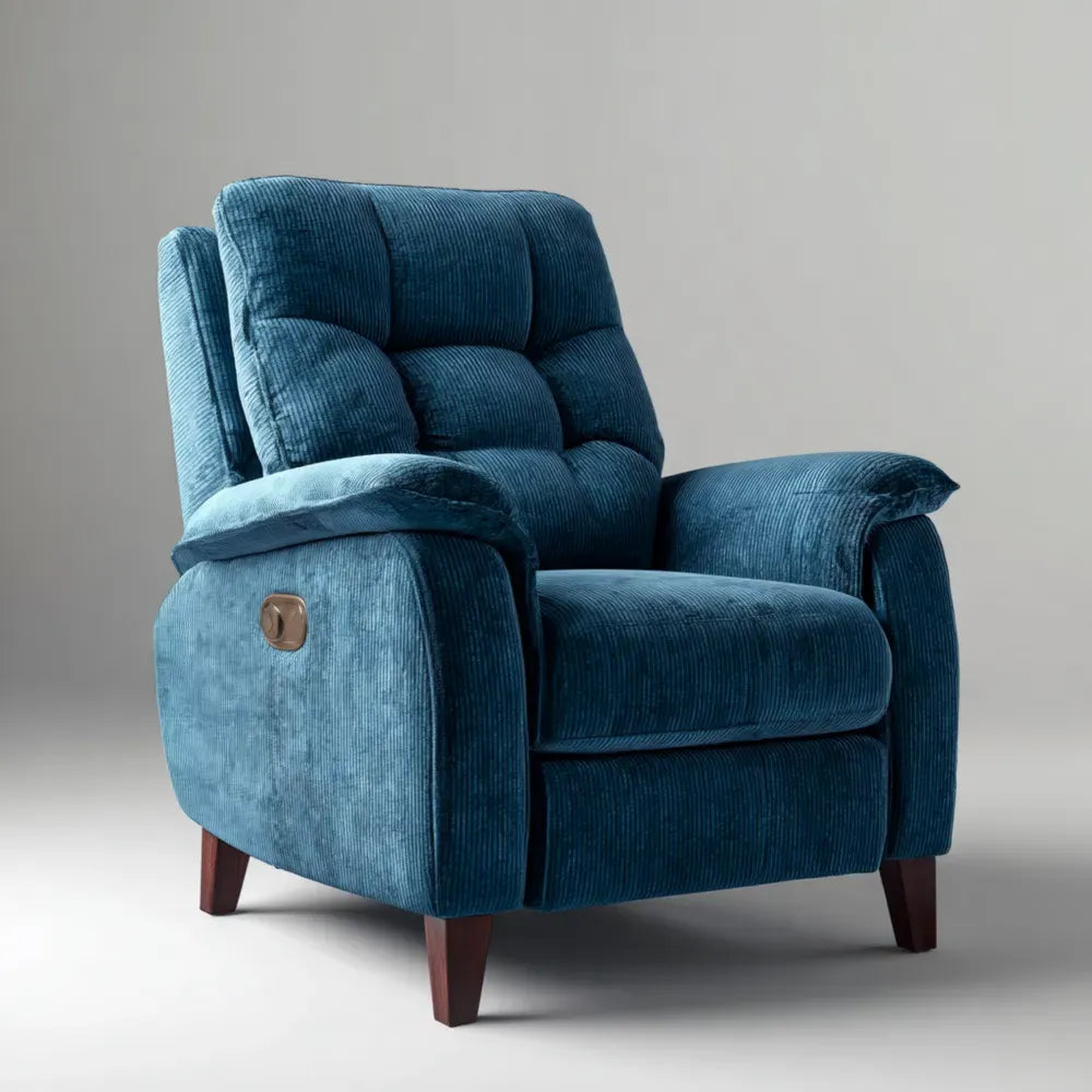 Recliner Armchair Velvet Fabric 90x80x100 cm - Teal - Classic Design